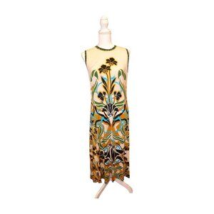 Johnny Was Green Janie Sleeveless Maxi Dress Floral Print, Small NWT